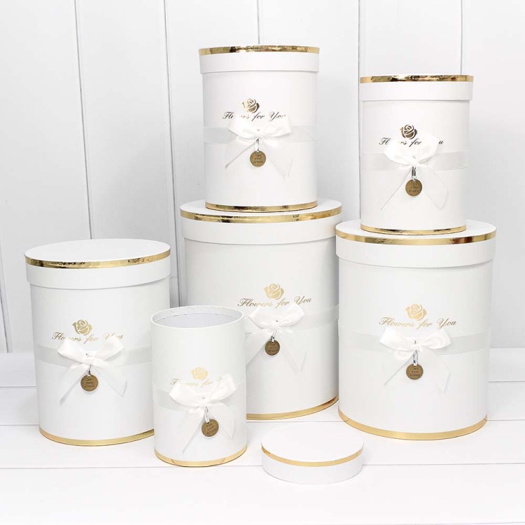 720950/1 Коробки Цилиндр Набор 1/6 21*25,5 "Flowers for you" Белый 1/8