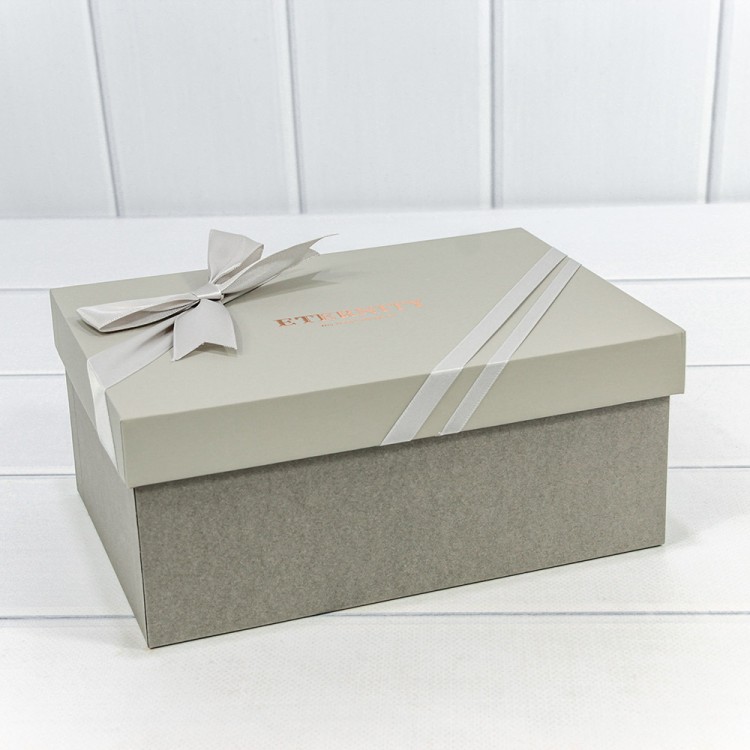 720620/4 Коробки Прямоугольные Набор 1/3 22,5*16*9,5 с бантом "Eternity" Серый 1/12
