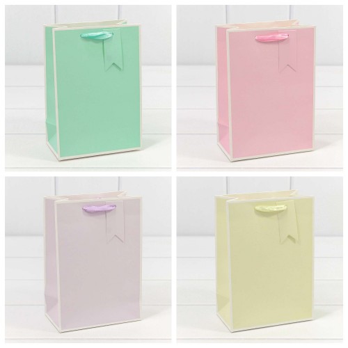 000169G Пакет подарочный Однотонный в рамке (микс) 14*20*7 210г 1/20 1/480