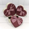 720612/20 Коробки "Сердце" Набор 1/3 22*20*9 с бантиком (ассортимент 4) 1/24