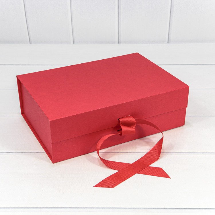 730226/0123 Коробка Прямоугольная 28,2*20*9,2 складная на магнитах "Люкс"  Красный 1/48