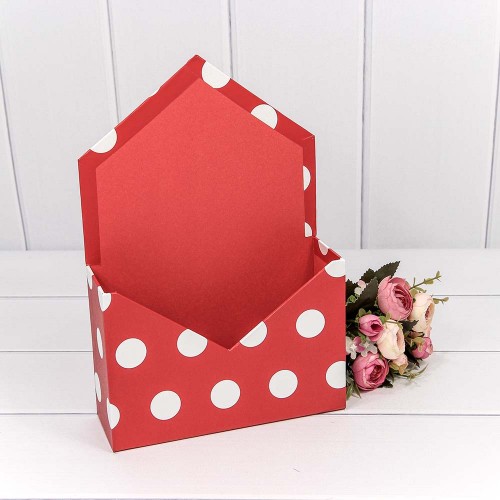 720782/16 Коробка "Конверт" 20*30*7 "Горох" Красный 1/2 1/64