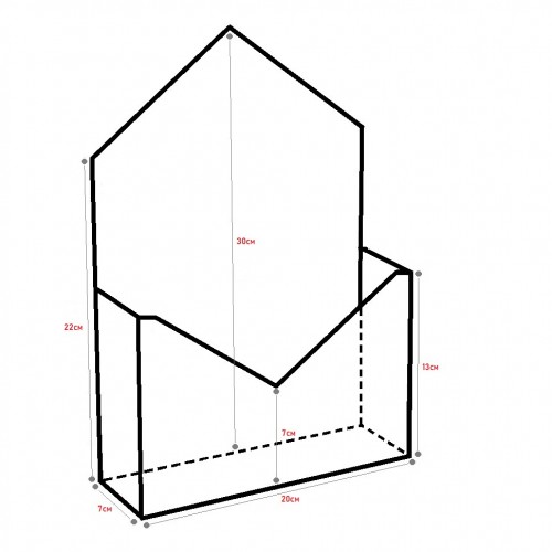 720782/16 Коробка "Конверт" 20*30*7 "Горох" Красный 1/2 1/64