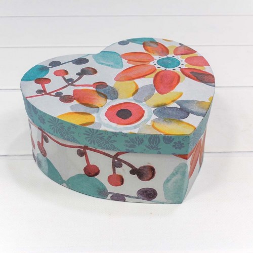 720741/3 Набор коробок 1/3 сердце 21,5*20,5*9 см Цветы (серый фон) 1/36