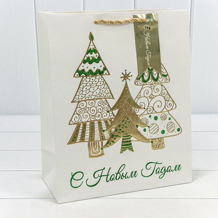 300434C Пакет подарочный "Новый год" (микс 434) 26*32*13 210г 1/20 1/240