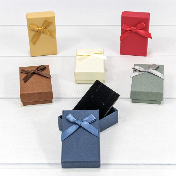 614-5/8 Коробка Прямоугольная 8*5*2,5 с бантиком (микс 1) 1/24 1/576