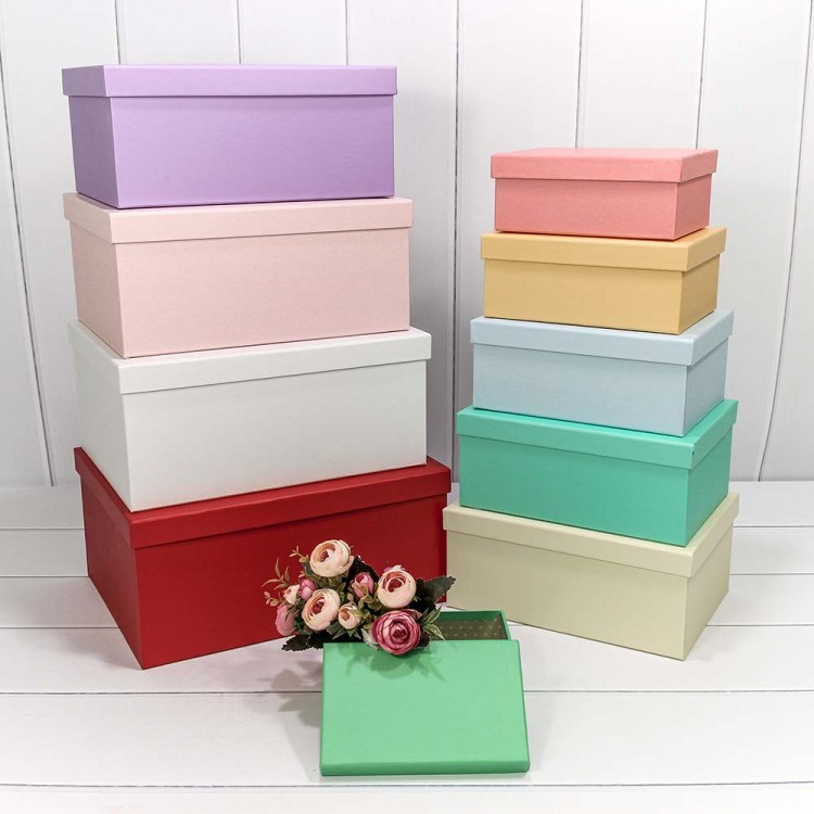 721604/0028 Коробки Прямоугольные Набор 1/10 34*26*15,3 Разноцветный микс 1/6