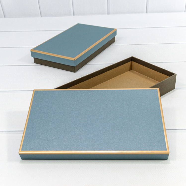 7201130/1 Коробка Прямоугольная 21*14*4 под кошелек Синий 1/4 1/80