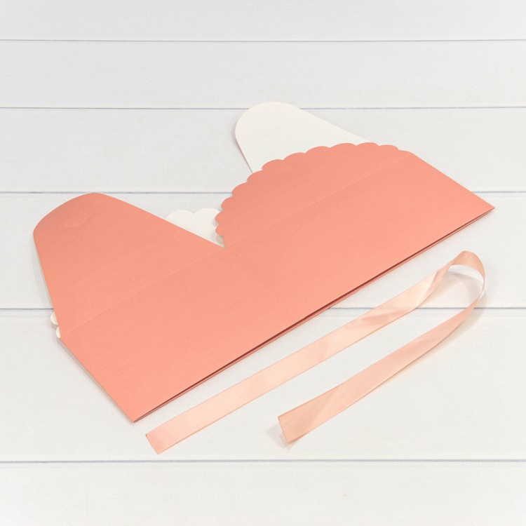 000920-8/2 Коробка Прямоугольная 22*16*10 сборная с атласной лентой Тёмно-пудровый 1/20 1/500