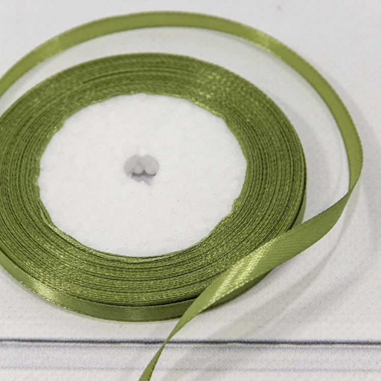 562-6/100 Лента Атласная Сатин 0,6см*25ярд Спаржа 1/10 1/1200