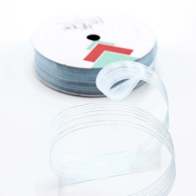 531-25/6 Лента органза в полоску 2,8 см*20 ярд голубой 1/8 1/192