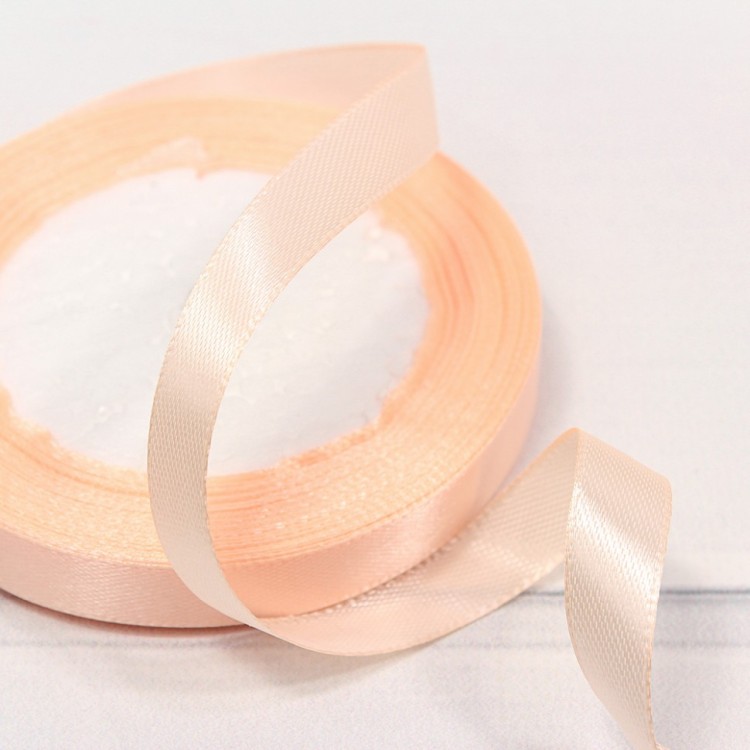 562-12/07 Лента атласная (сатин) 1,2 см*25 ярдов персиковый 1/10 1/600 1