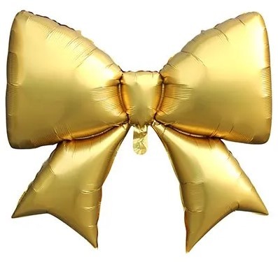 1207-6207 Шар фигура Бант золотой сатин