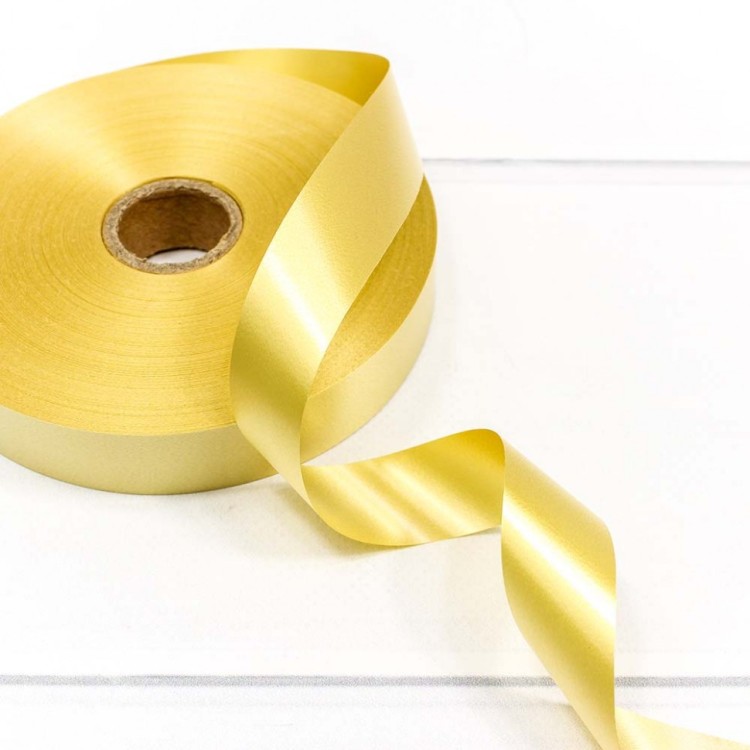 589-20/6 Лента полипропиленовая 2 см*100 ярд золотой 1/10 1/120