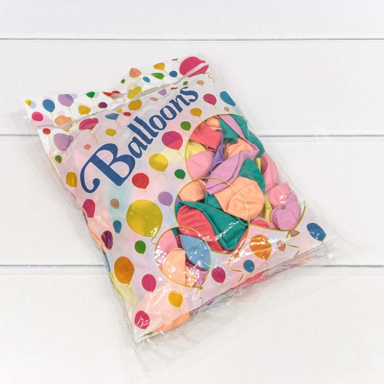 14200 Шарики воздушные из латекса "Макарун" 9"/23см (100 шт.) 1,8г (микс) 1/80