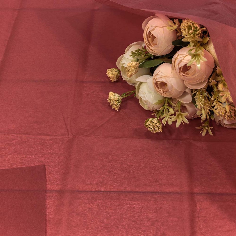 000100/13 Бумага в листах "Тишью" 50*66 (10 шт.) Бордовый 1/250