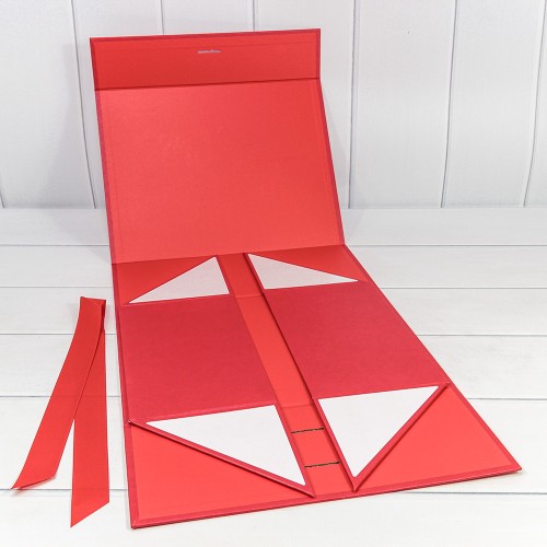 730228/0123 Коробка Прямоугольная 33,5*26*15,5 складная на магнитах "Люкс"  Красный 1/32