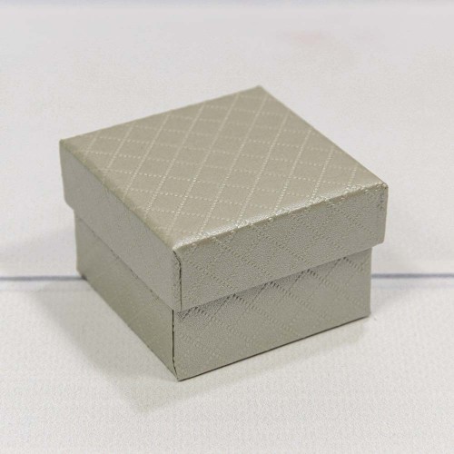 61255/6 Коробка Квадратная  5,5*5,5*3,5 "Ромбики" Серый 1/24 1/720