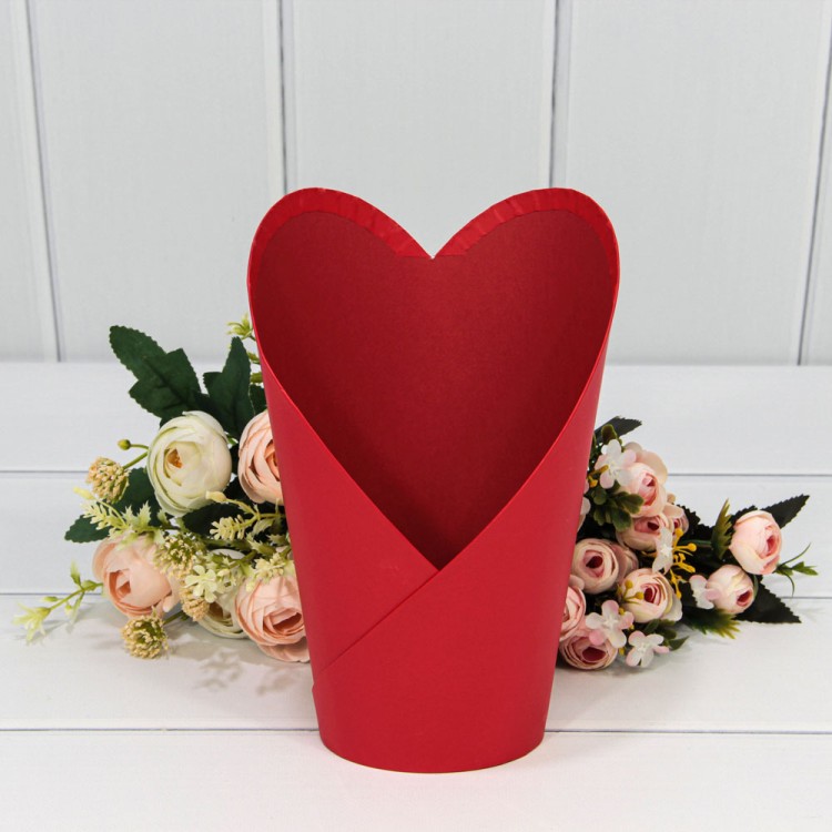 720797/3 Коробка "Ваза для цветов" 13,5*10*22 Красный 1/10 1/120