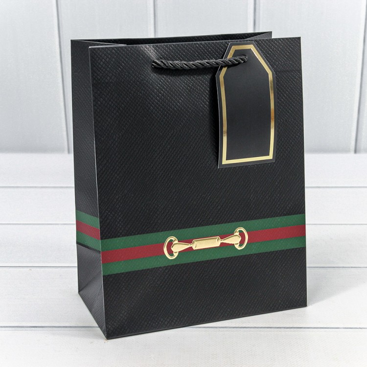 300820E/2 Пакет подарочный с тиснением "Текстура" Чёрный 18*23*10 210г 1/12 1/480