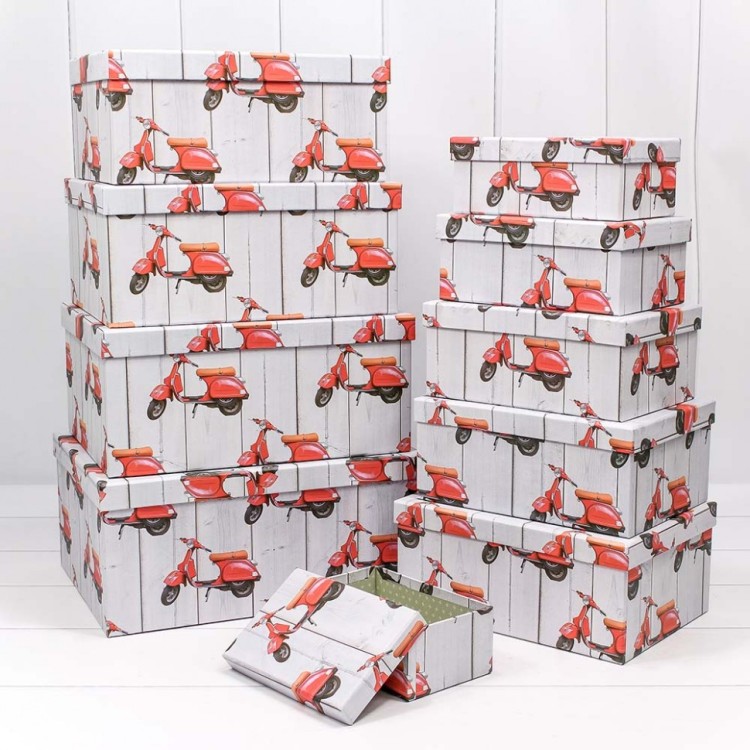 721604/1442 Набор коробок 1/10 прямоугольный 34*26*15,3 см "Скутеры" 1/6