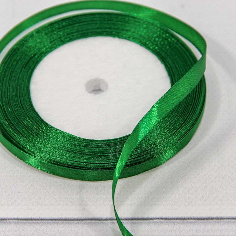 562-6/19 Лента Атласная Сатин 0,6см*25 ярд Зелёный 1/10 1/360