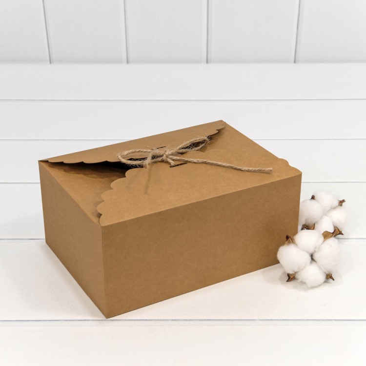 000920-8/6 Коробка Прямоугольная 22*16*10 сборная с бечёвкой Крафт 1/20 1/500