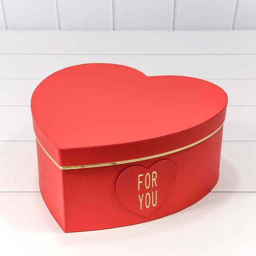 750380/4 Коробки "Сердце" Набор 1/3 27*27*12 "For you" Красный 1/18