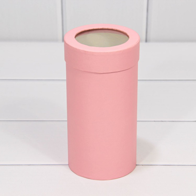 720280/2 Коробки Цилиндр Набор 1/3 9,5*18 с окошком Розовый 1/90