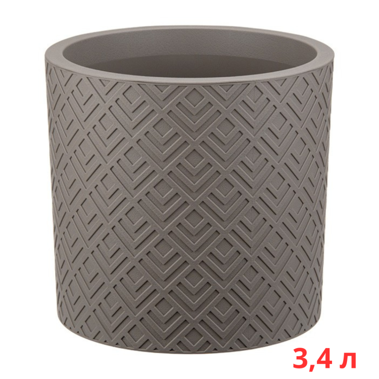 М3183/2 Кашпо ЭТНА D200мм 3,4л с вставкой французcкий серый