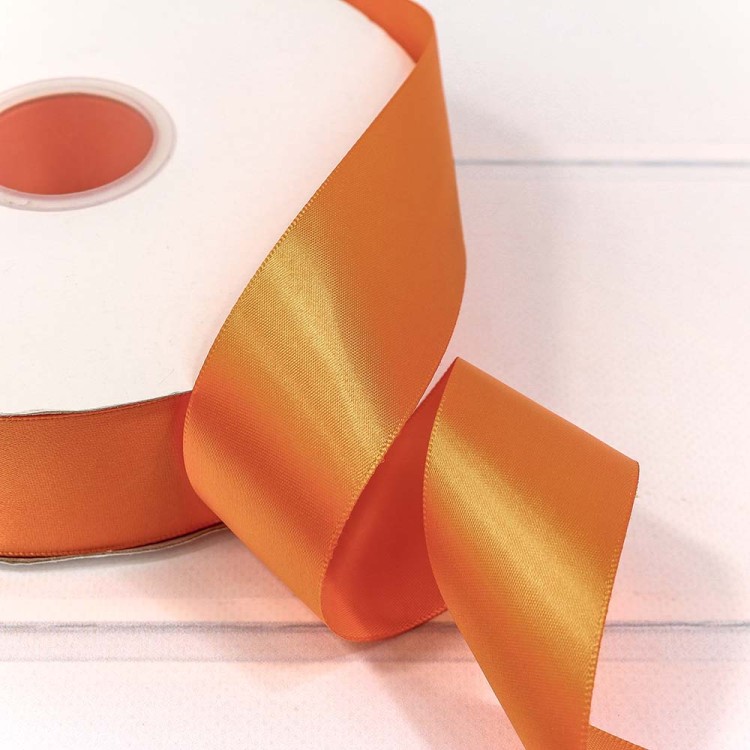 556-38/668 Лента атласная (полиэстер) 3,8 см*100 ярдов оранжевый 1/9 1/36