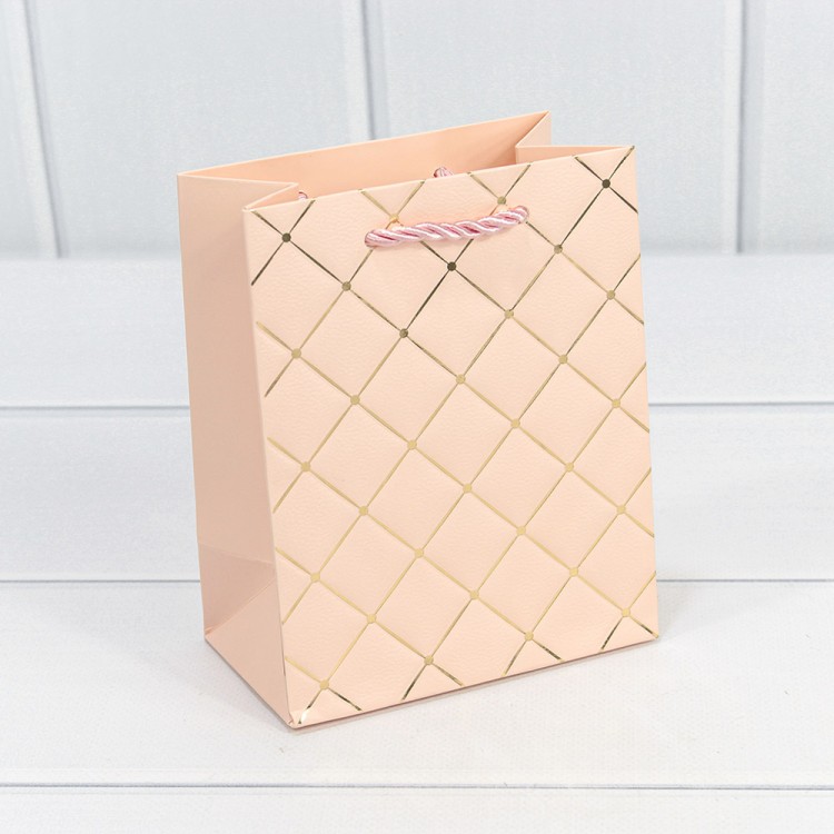 000391H/9 Пакет подарочный "Ромб" Розовый 12*15*7 210г 1/20 1/480