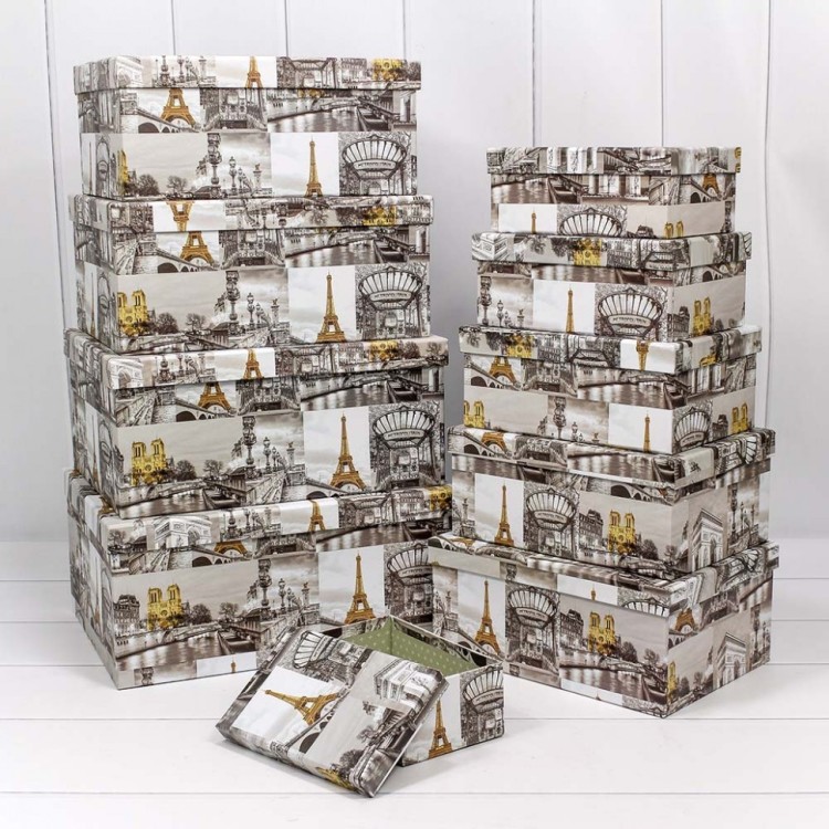 721604/553 Набор коробок 1/10 прямоугольный 34*26*15,3 см Виды Парижа 1/6
