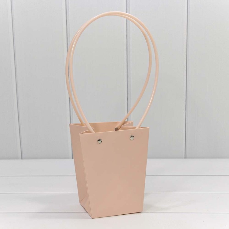 000171G/33 Пакет подарочный "Ваза для цветов" 15,5*13*9,5 Персиковый 1/10 1/150