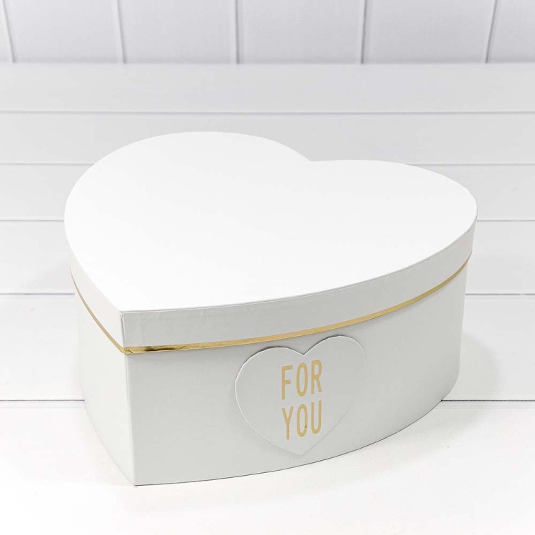 750380/3 Коробки "Сердце" Набор 1/3 27*27*12 "For you" Белый 1/18
