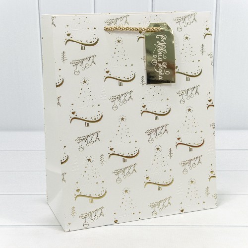 300382C Пакет подарочный "Новый год" с тиснением (микс) 26*32*13 1/20 1/120