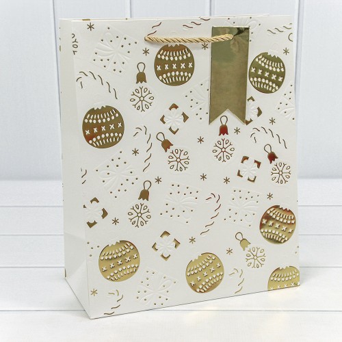300382C Пакет подарочный "Новый год" с тиснением (микс) 26*32*13 1/20 1/120