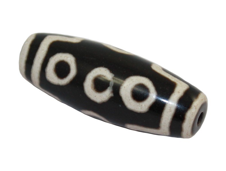 DZ112 Восьмиглазая бусина Дзи (агат) 40*15 мм