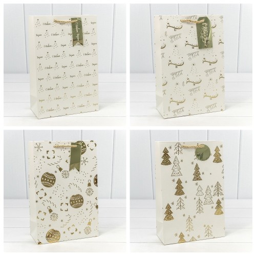 300382K Пакет подарочный с тиснением "Новый год" (микс) 20*30*10 210г 1/20 1/240