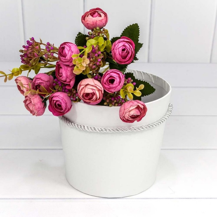 720745/3 Коробка "Ваза для цветов" 15*13 с ручкой Белый 1/10 1/120