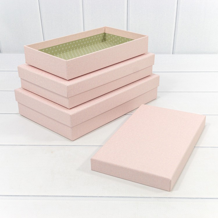 7213426/0071 Коробки Прямоугольные Набор 1/3 28*18*6 Розовый 1/36