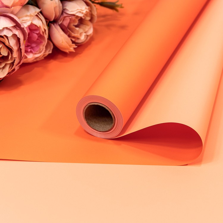 1604/1555 Пленка 0,58*10м матовая двухсторонняя 65мкм Оранжевый/Персиковый 1/30