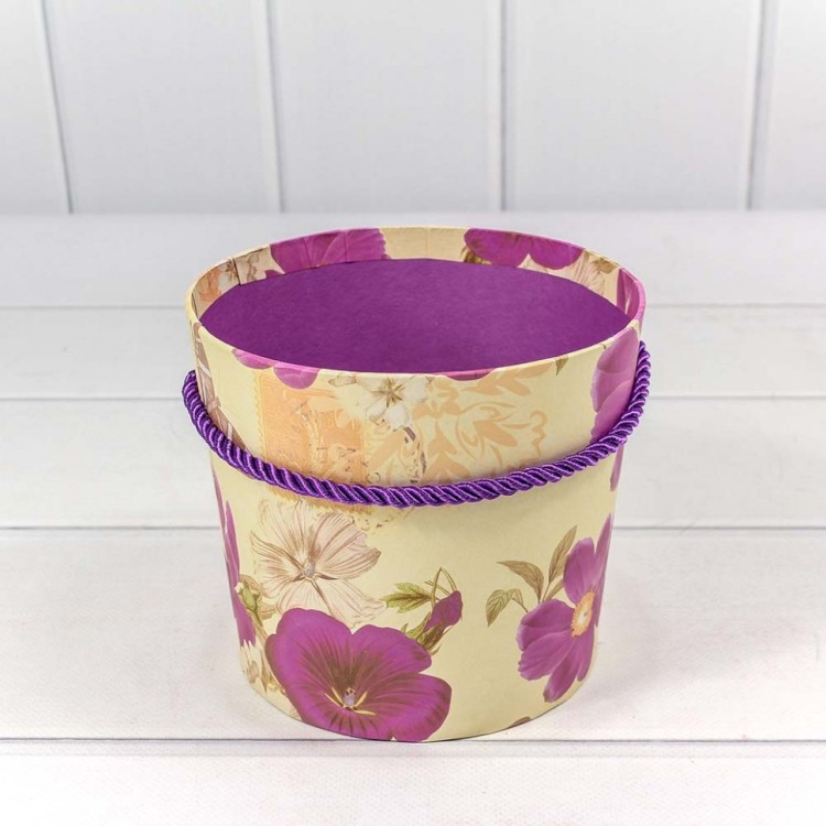 720745/1 Коробка для цветов 14,5*12,5 см Ваза с ручкой Цветы (ассортимент) 1/10 1/120