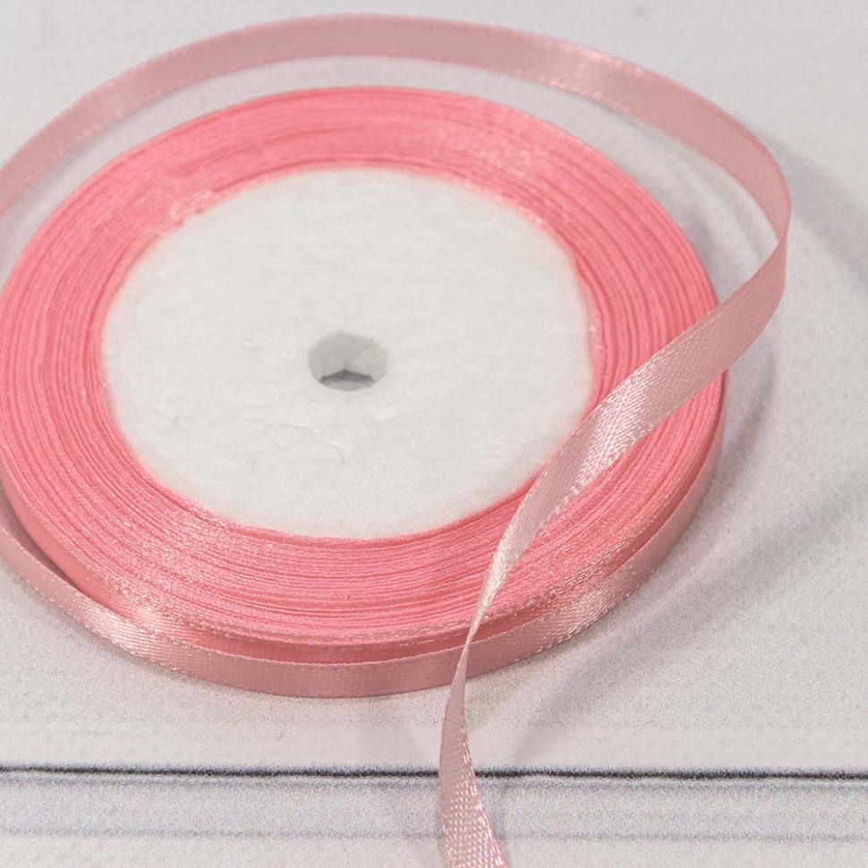 562-6/148 Лента Атласная Сатин 0,6см*25ярд Розовый-148 1/10 1/1200