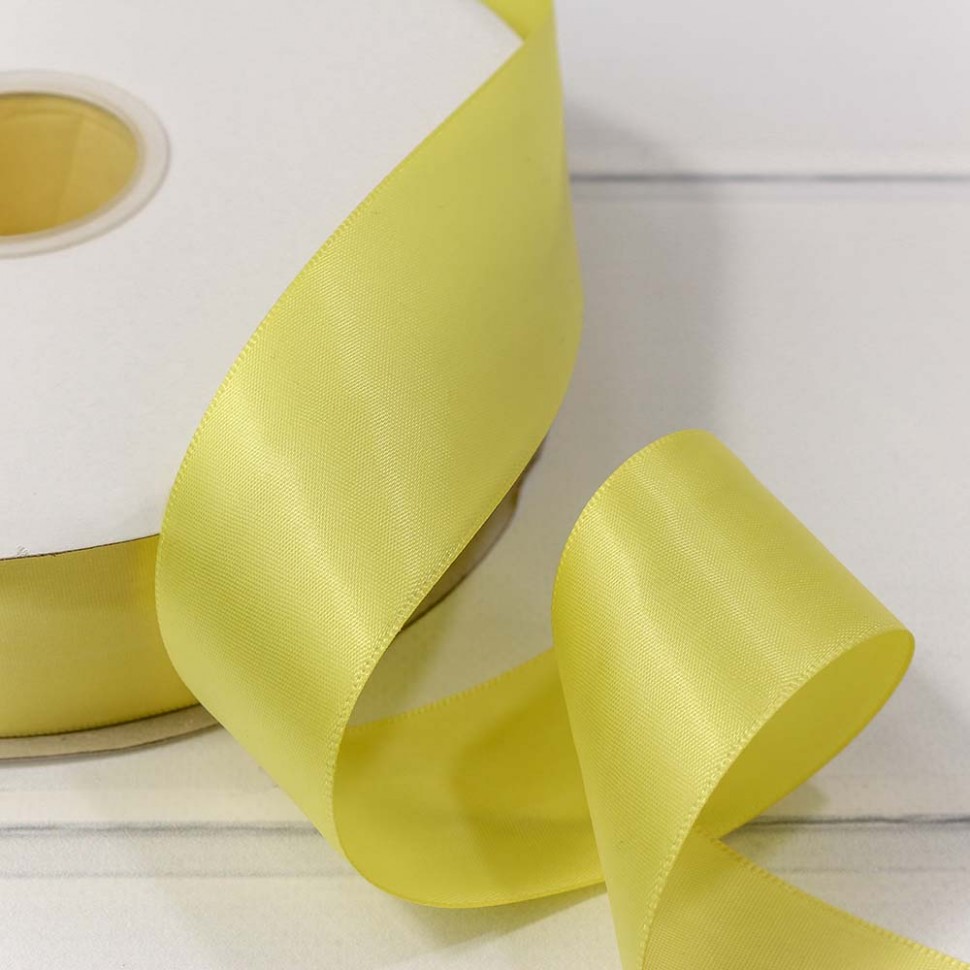 556-38/525 Лента Атласная Полиэстер класс А 3,8см*100ярд Жёлтый 1/9 1/36