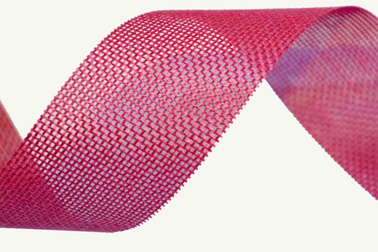 5512-40/15  Лента Лен искусственный  4 см*25 ярд светло-бордовый