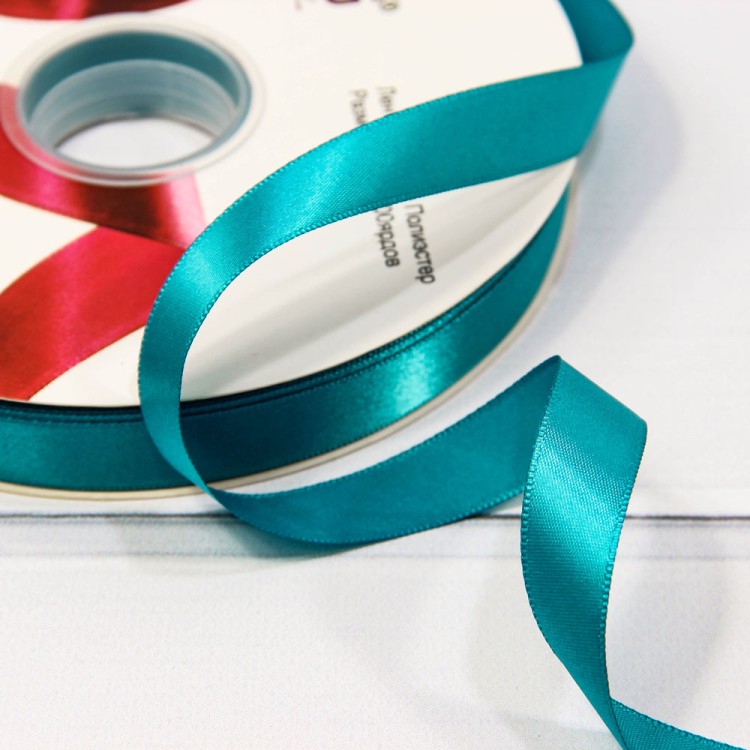 556-15/343 Лента Атласная Полиэстер класс А 1,5см*100ярд Ярко-голубой 1/18 1/72