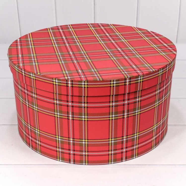 721813/500 Набор коробок 1/10 круглый 35*17,3 см "Красная клетка" 1/4