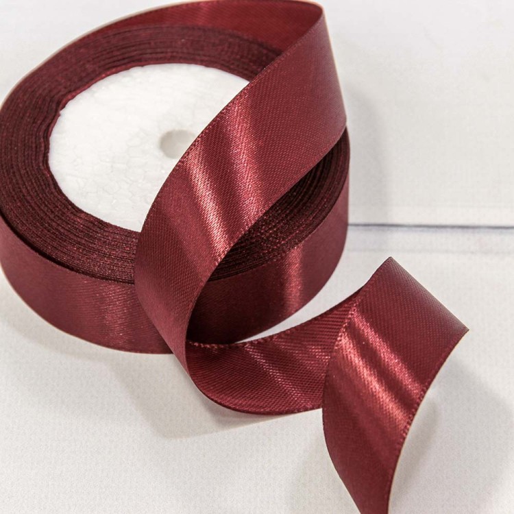 562-20/124 Лента Атласная Сатин 2см*25ярд Винный-124 1/10 1/400