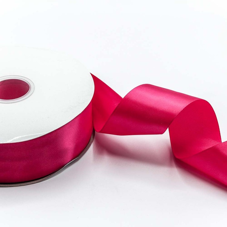 556-50/175 Лента атласная (полиэстер) 5 см*100 ярдов малиновый 1/7 1/28